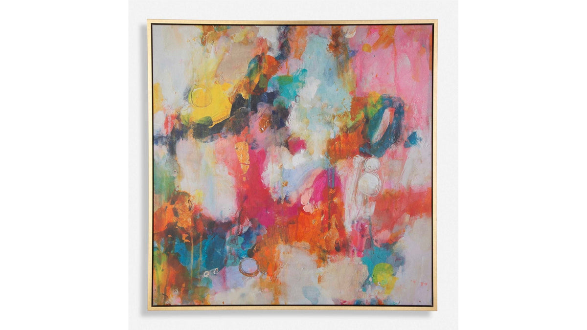 A Colorful Mindset - Framed Abstract Art - Gold