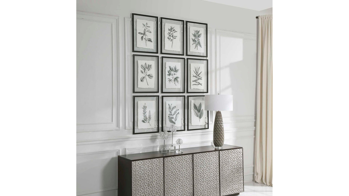 Farmhouse Florals - Framed Prints (Set of 9) - Black
