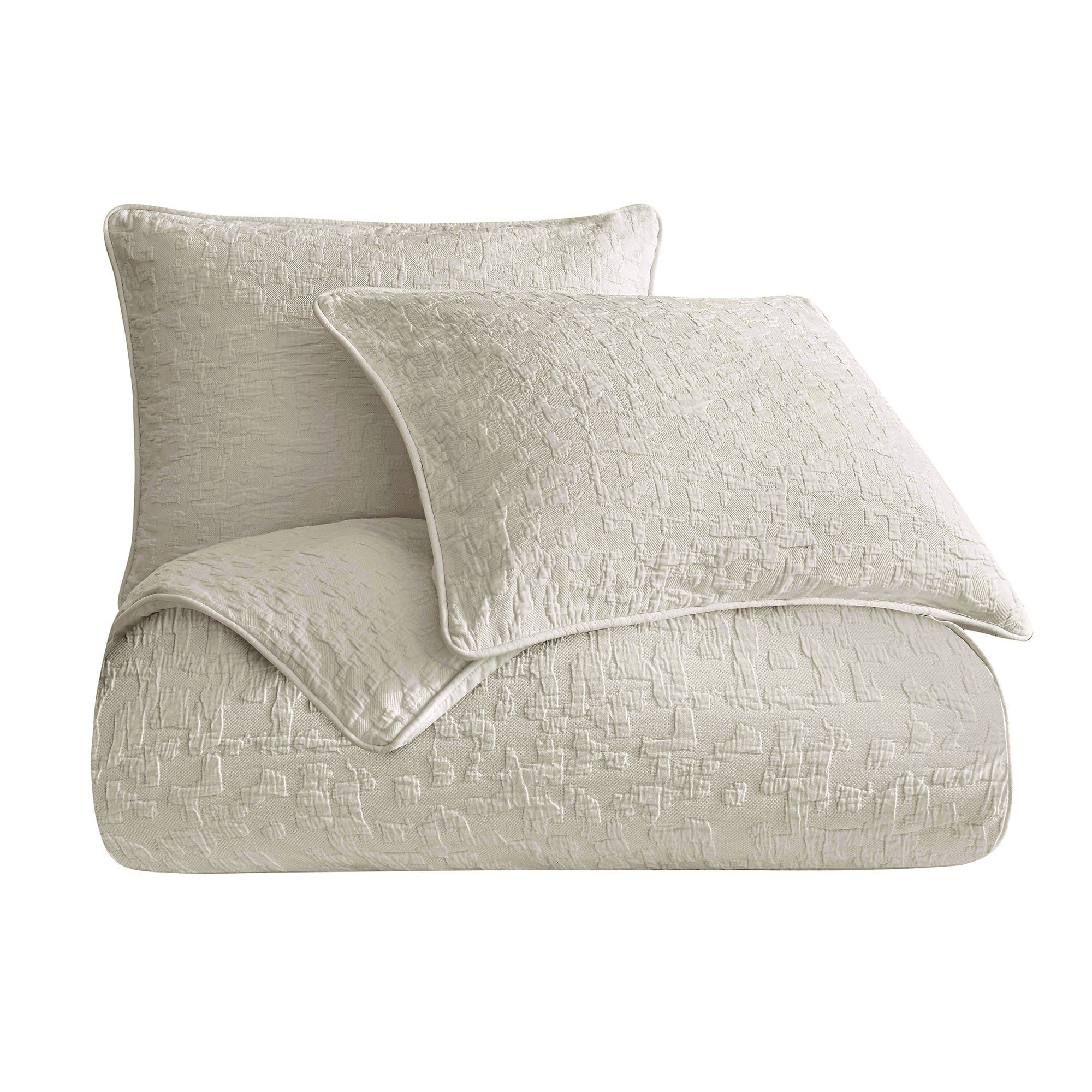 Porto Matelasse - Queen Duvet Cover Set (Set of 3) - Light Taupe
