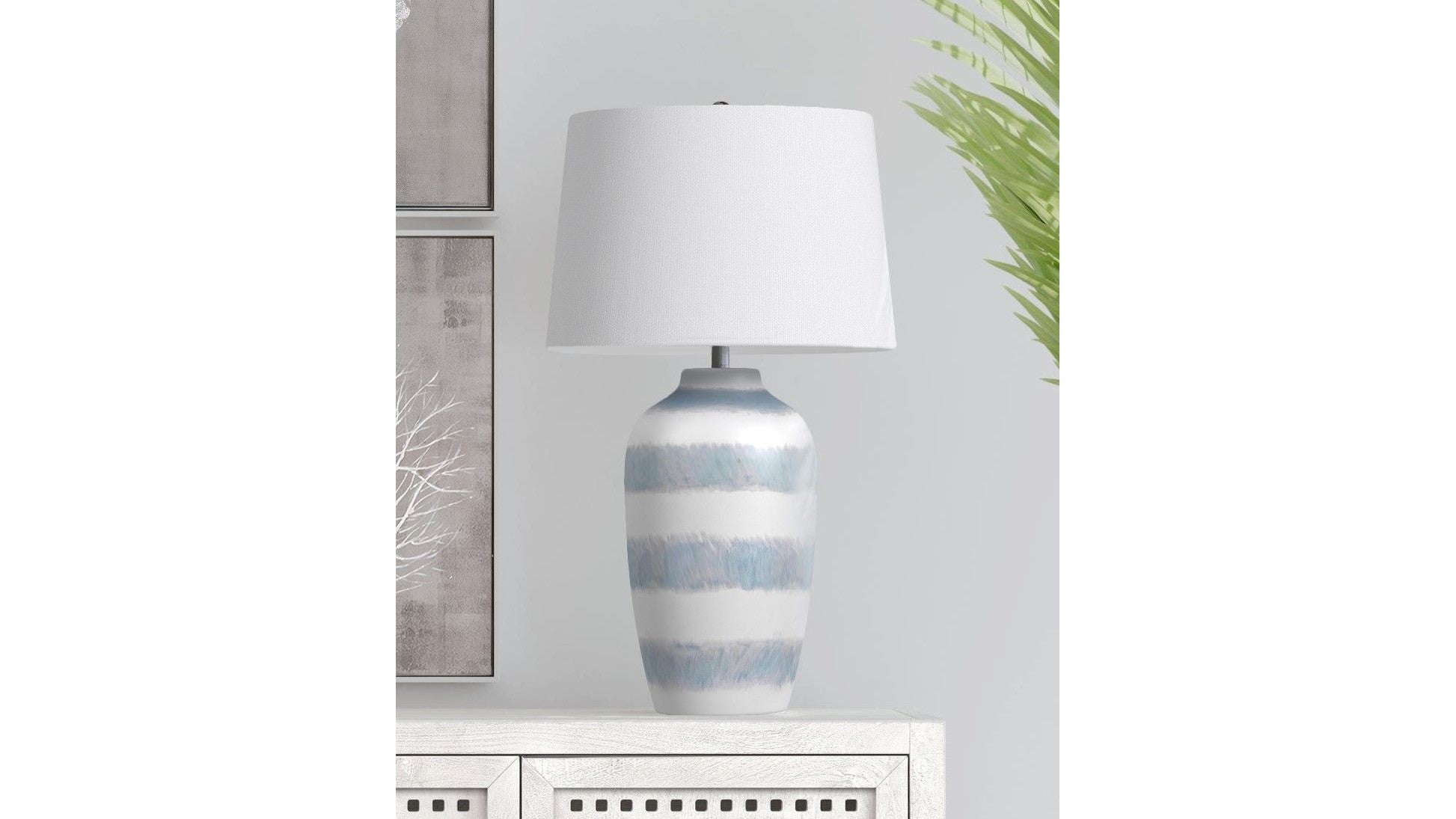 Harper - Table Lamp - White / Blue