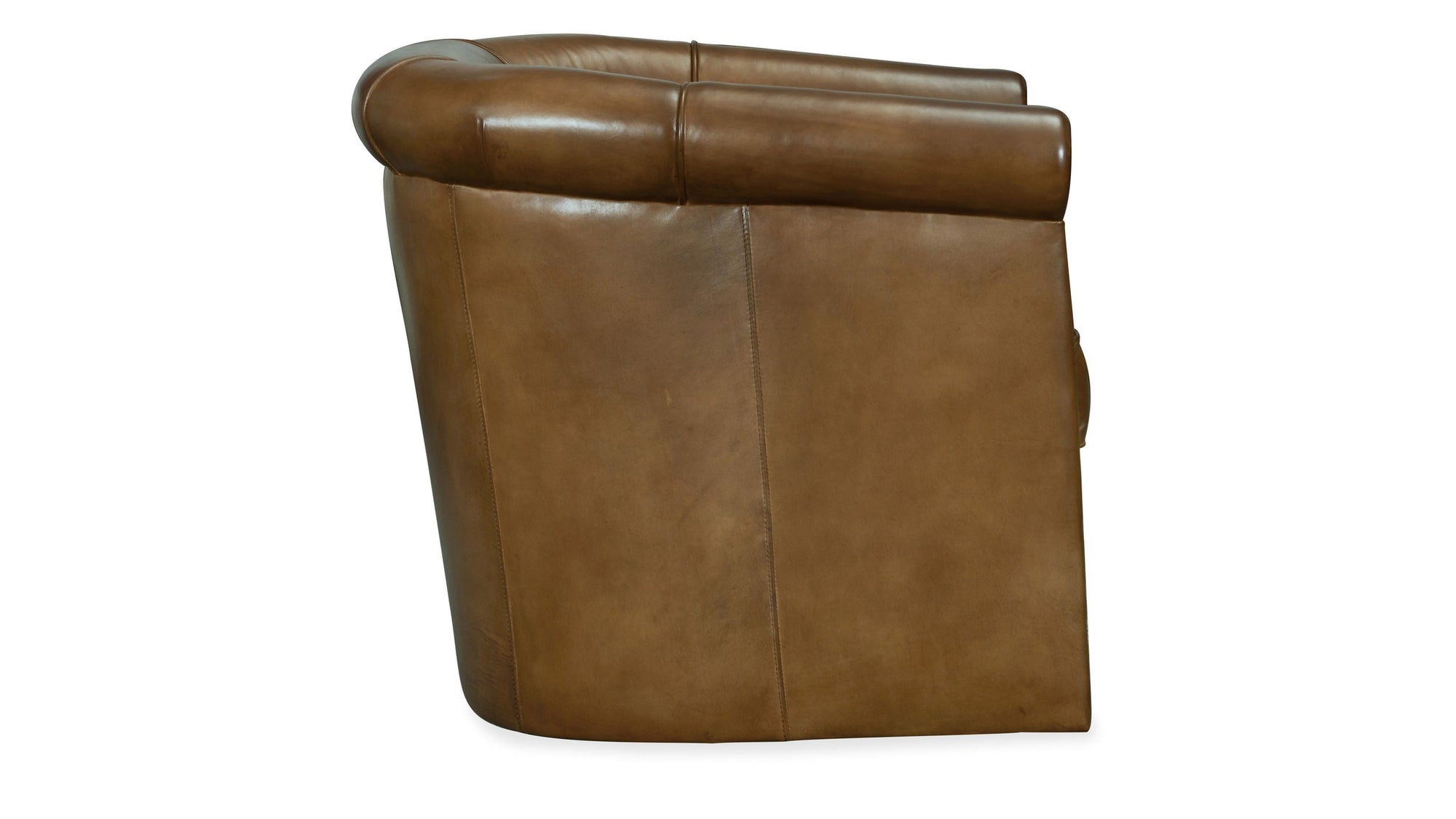 CC - Axton Swivel Leather Club Chair - Dark Brown