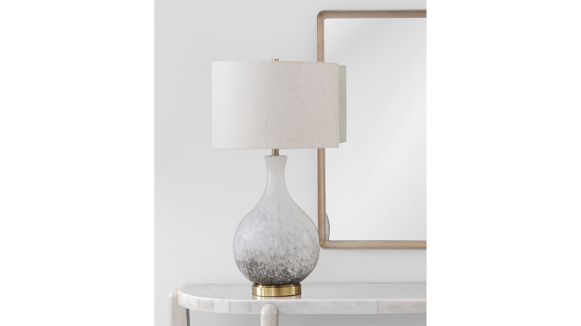 Spey - Table Lamp - White / Black / Brushed Gold