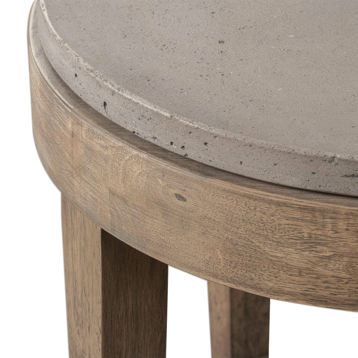 Deka - Round Side Table - Gray &amp; Light Brown