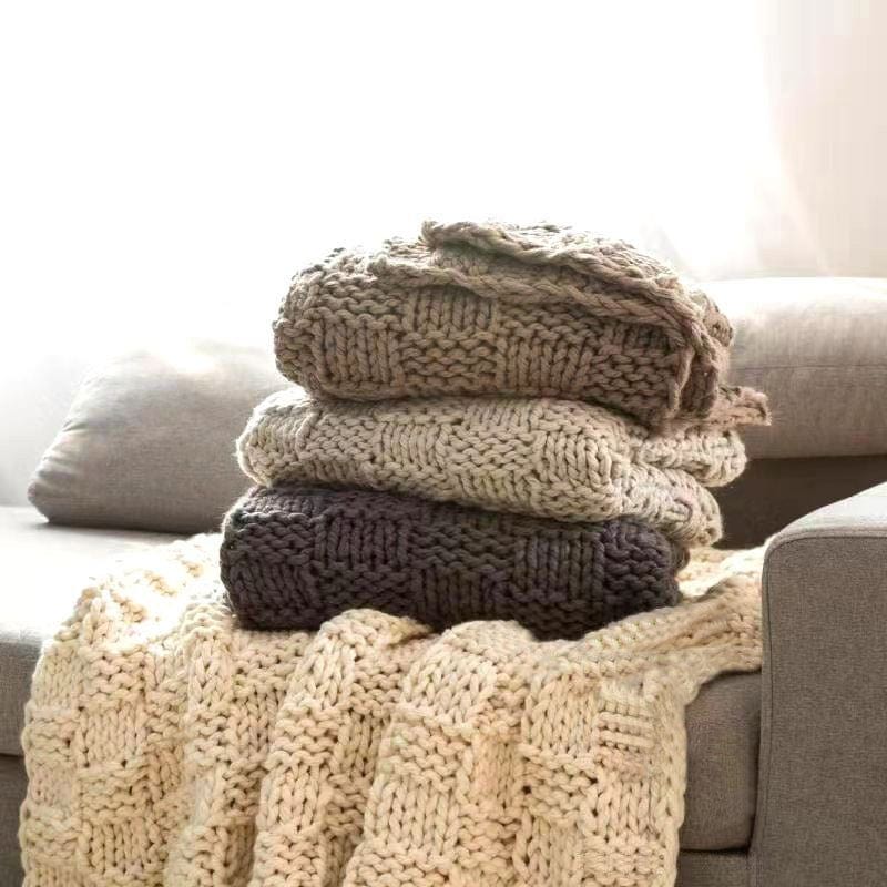 Chess Knit - 50" x 60" Throw - Natural