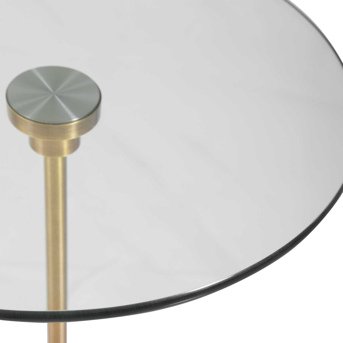 Portsmouth - Round Accent Table - Gold &amp; White