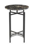 Wren - Accent Table - Matte Black Iron / Black Italian Marble