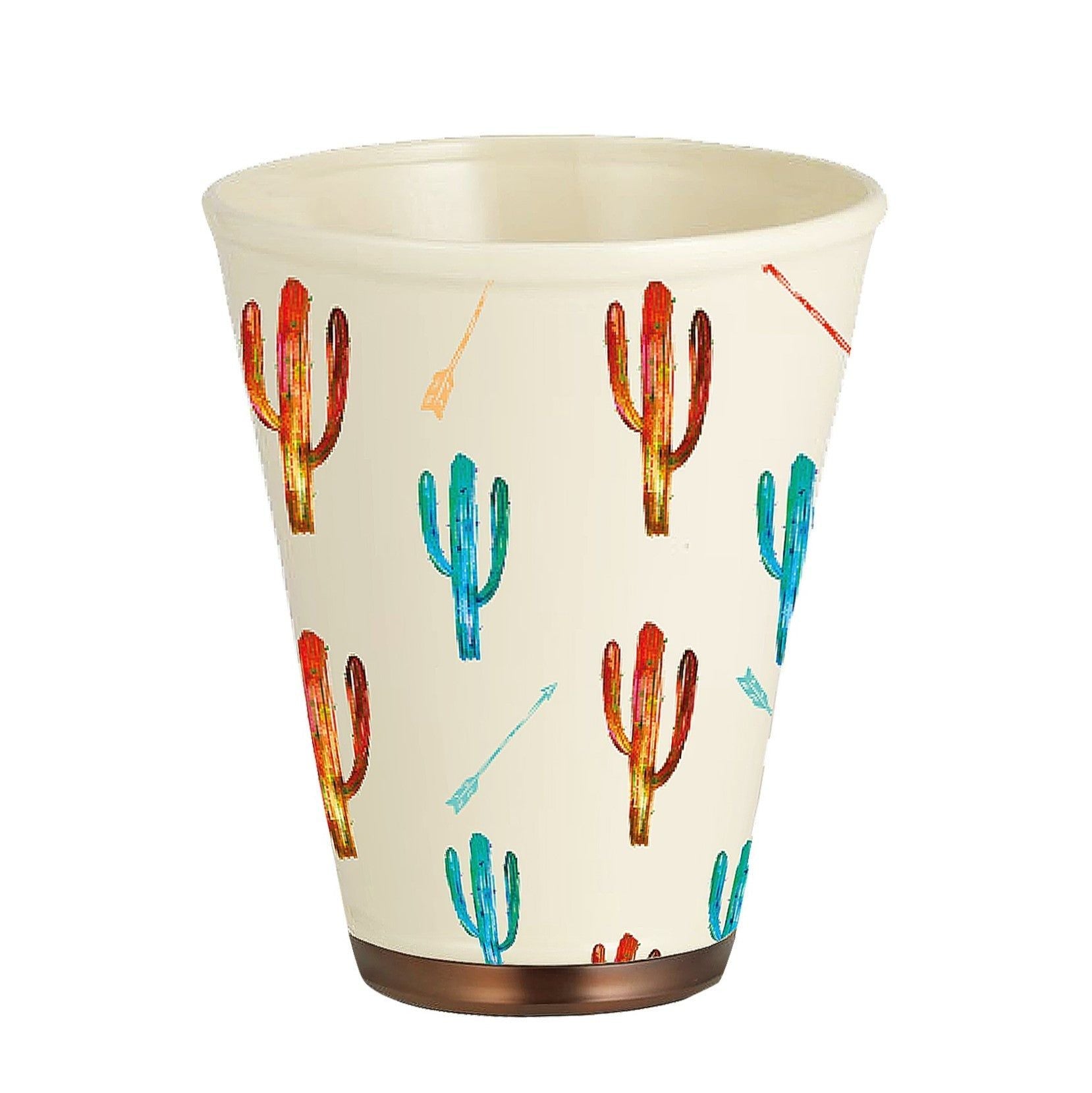 Saguaro Cactus - Cactus Ceramic Wastebasket, 2 Per Carton - Cream