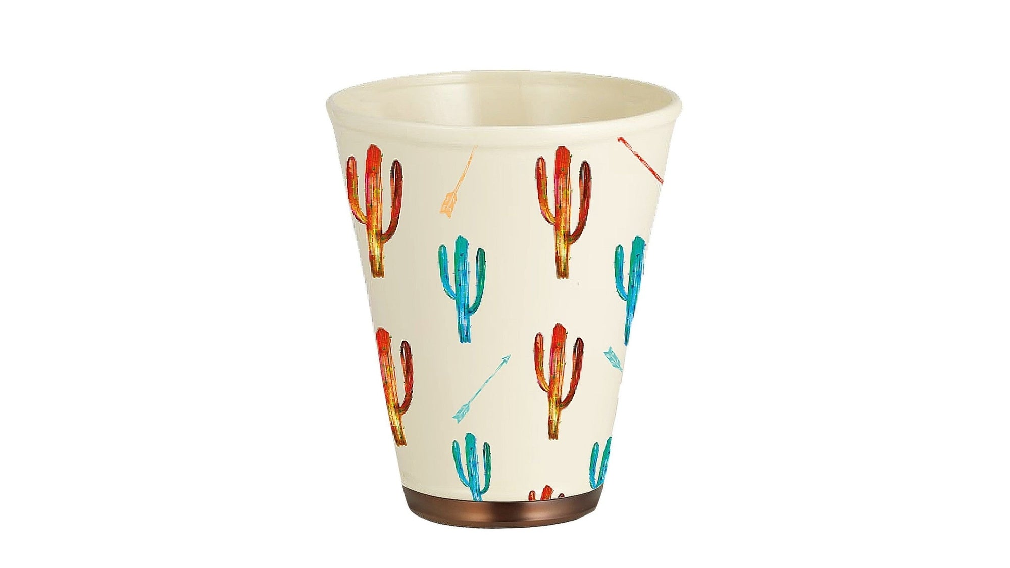 Saguaro Cactus - Cactus Ceramic Wastebasket, 2 Per Carton - Cream