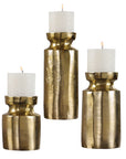 Amina - Candleholders (Set of 3) - Antique Brass