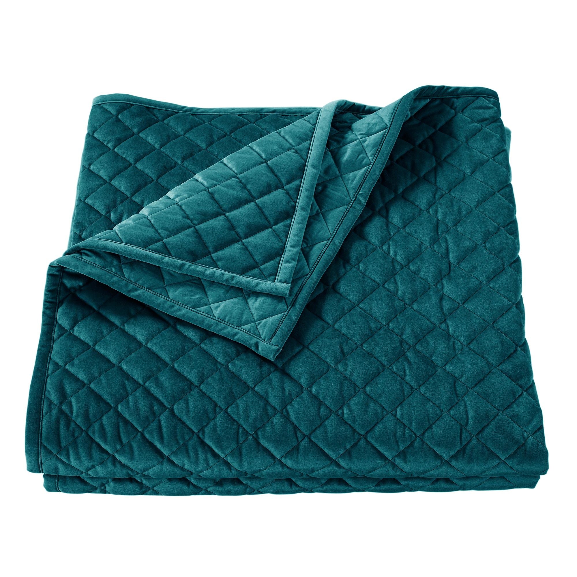 Velvet Diamond - King Quilt - Teal