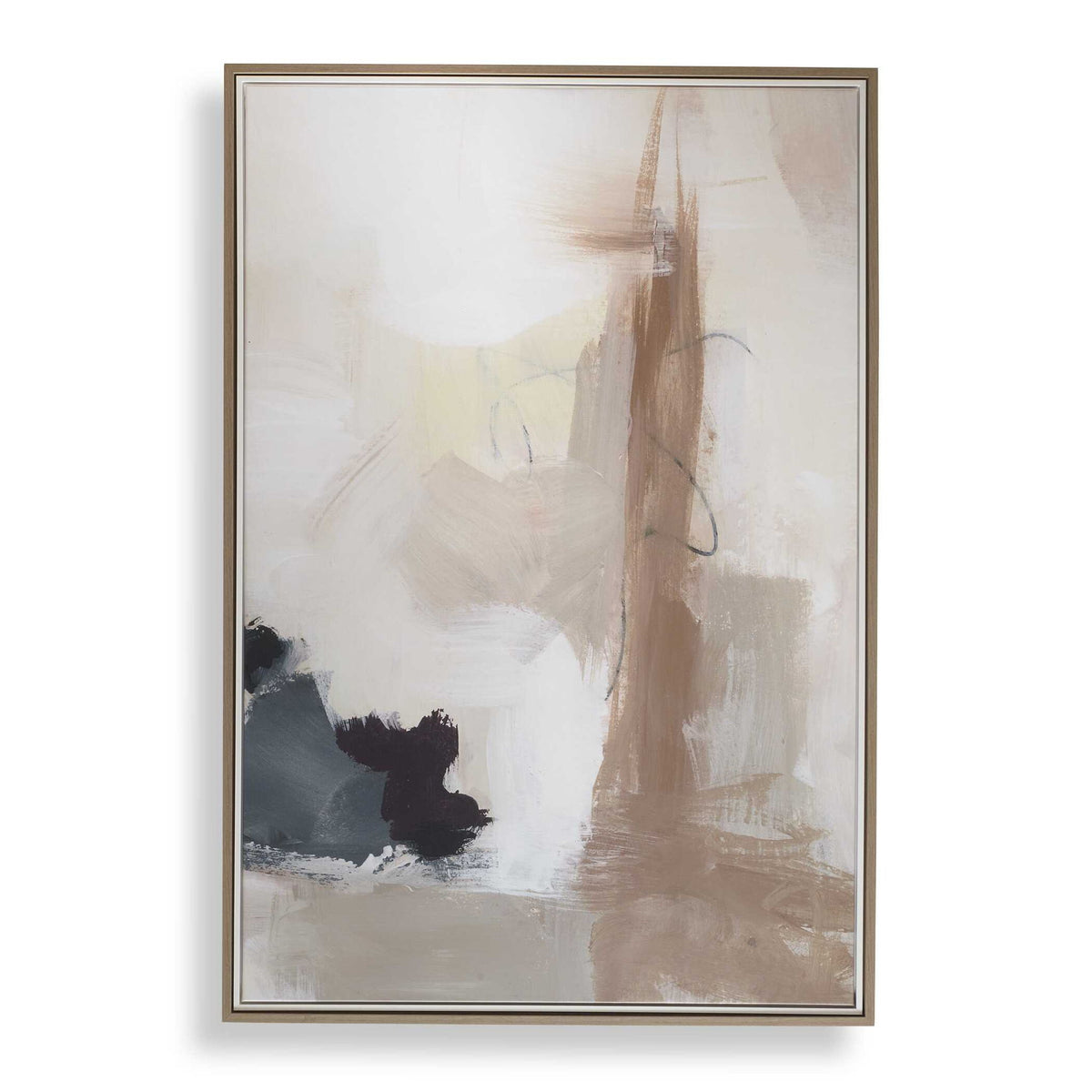 Bluster - Framed Abstract Canvas - Blue / Brown / Gray / Orange / Purple / White / Yellow