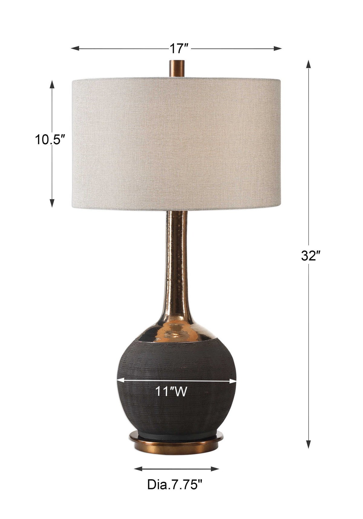 Arnav - Textured Lamp - Black