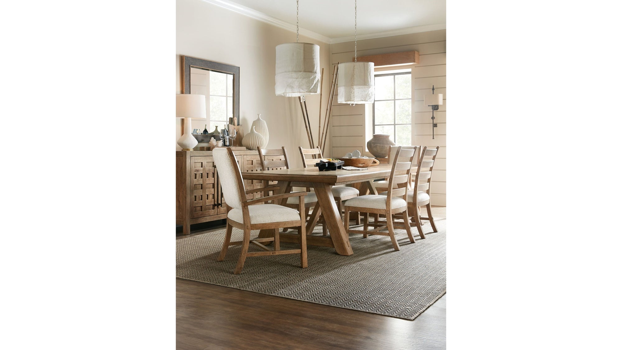 Vineyard Row - Rectangle Dining Table With 2-20" Leaves - Light Brown