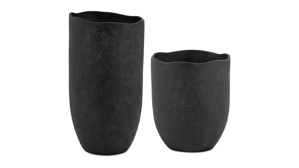 Komorebi - Indoor-Outdoor Vases Set of 2 - Black