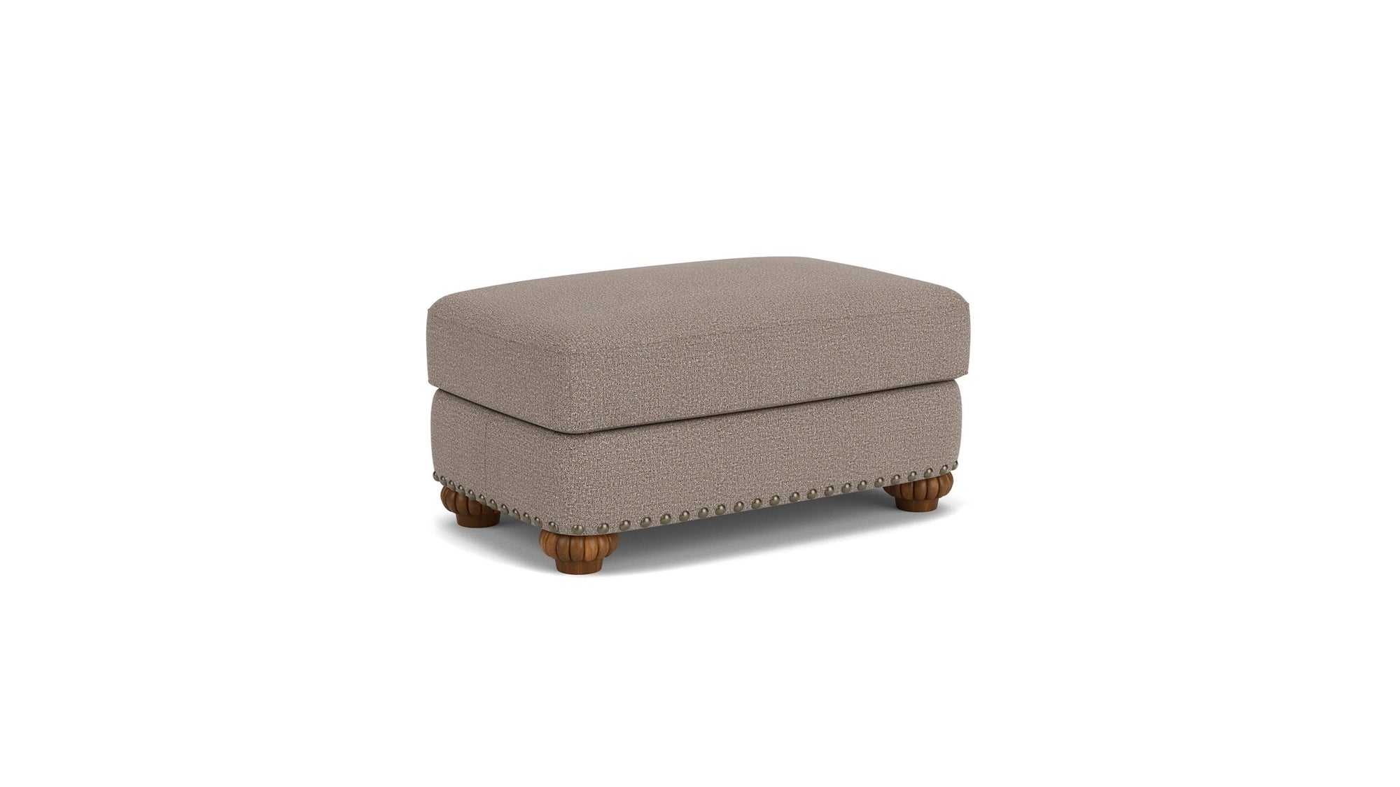 Patterson - Fabric Ottoman, Nailhead Trim