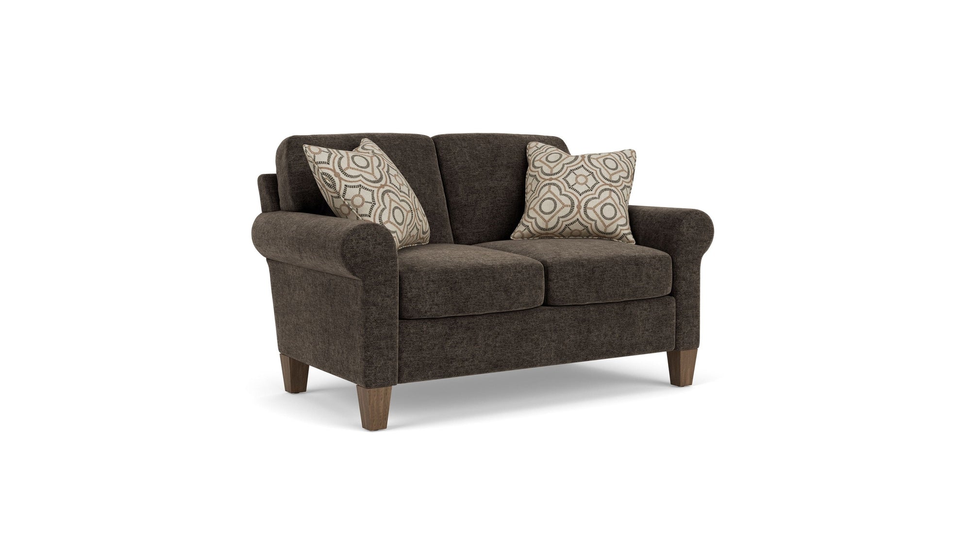 Moxy - Fabric Loveseat, Curved Sock Arms