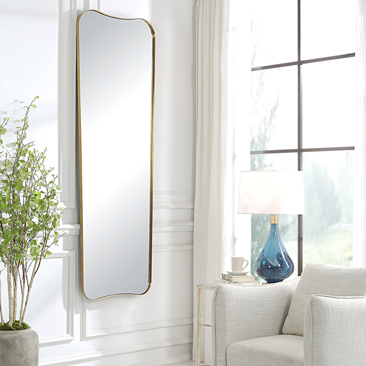 Belvoir - Large Mirror - Antique Brass