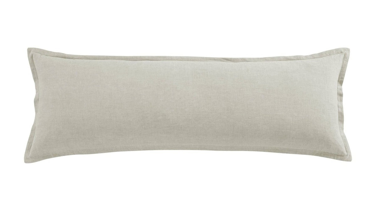 100% French Flax Linen - Long Lumbar Pillow - Natural