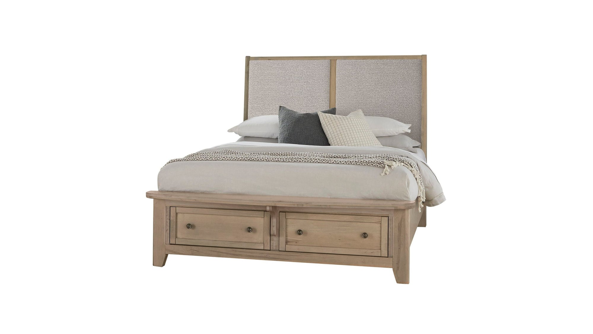 Woodbridge - Storage Upolstered Bed - Light Brown Wood