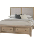 Woodbridge - Storage Upolstered Bed - Light Brown Wood