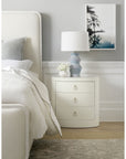 Serenity - Wavecrest Oval Nightstand - White