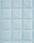 Stella - Faux Silk Velvet Double Box Stitch Throw - Icy Blue