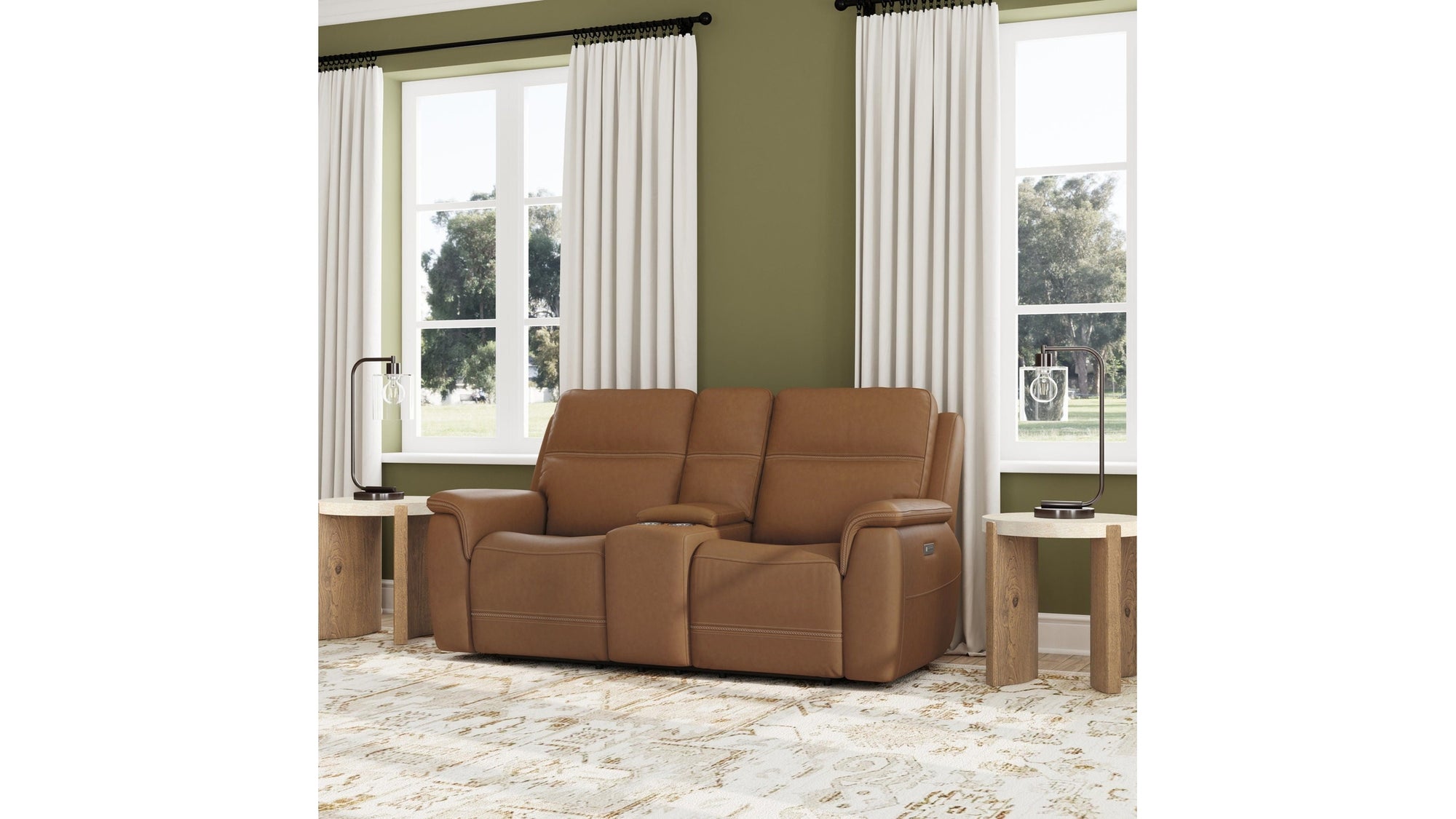 Sawyer - Power Reclining Loveseat With Console, Power Headrests, Lumbar