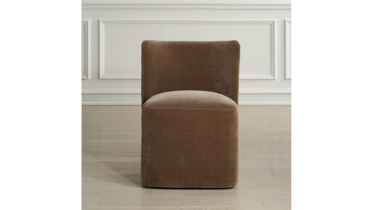 Outlook - Modern Velvet Dining Chair - Brown