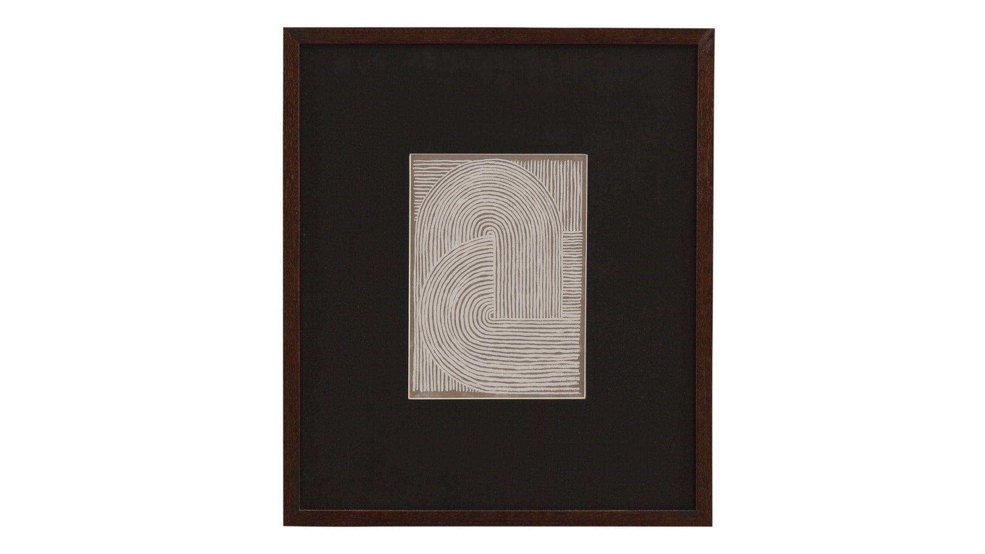 Neutral Strokes IV Framed Print - Black