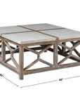 Catali - Stone Coffee Table - White & Light Brown