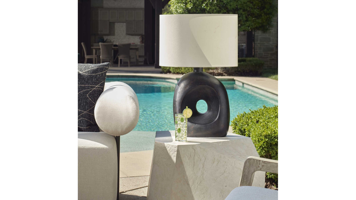 Peephole - Outdoor Bronze Table Lamp - Black