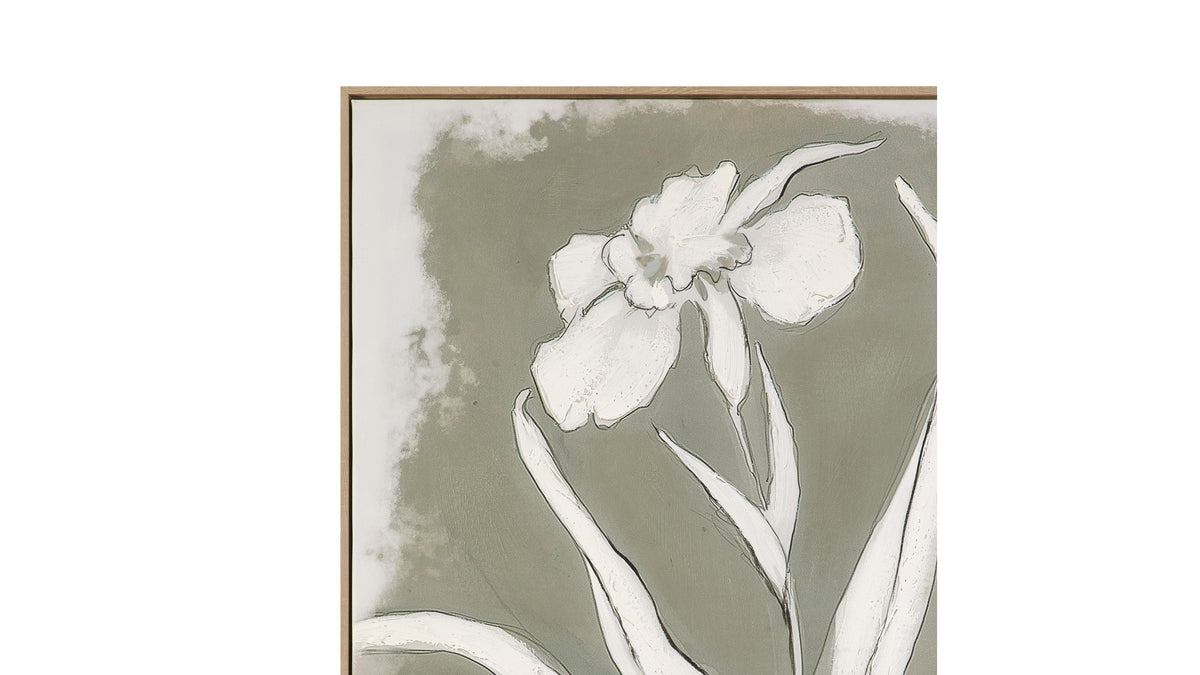 Serene Botanical I Framed Canvas - Beige