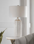 Azariah - Crackle Table Lamp - White