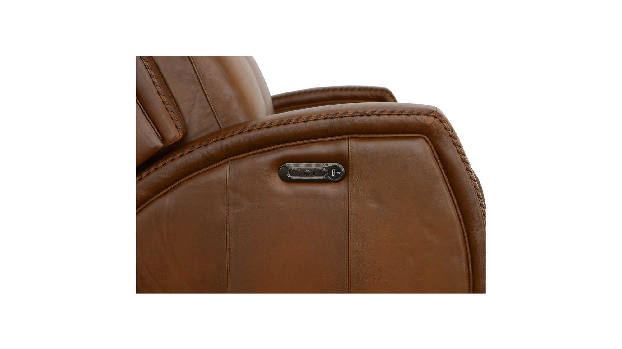 Mustang - Power Sofa With Power Headrest - Rust