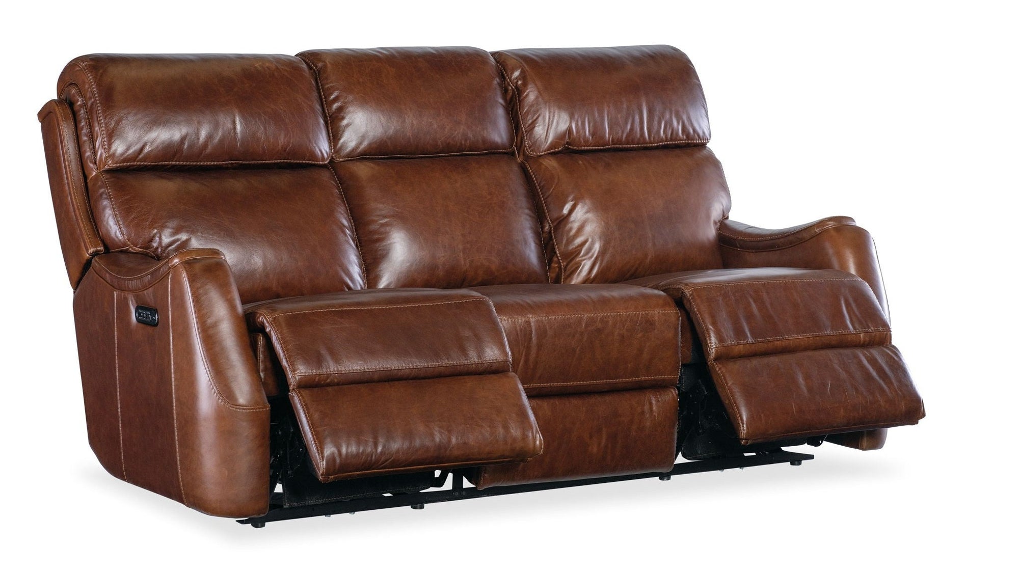 MS - Harlan Zero Gravity Power Sofa With Power Headrest - Dark Brown