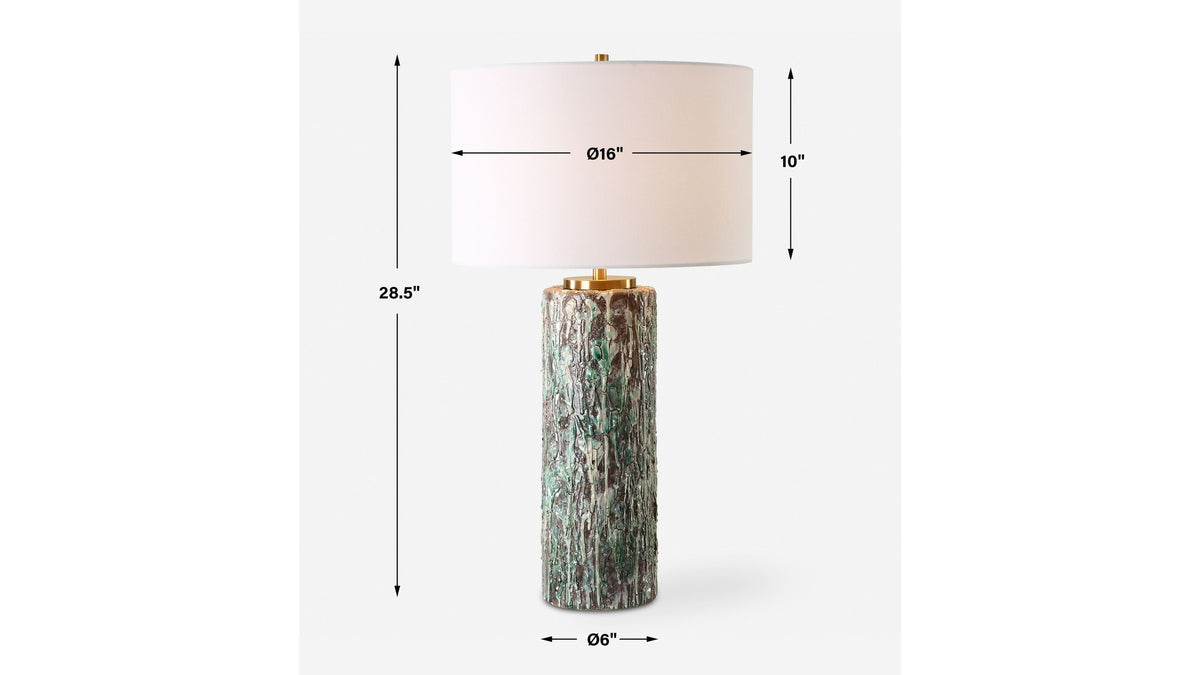 Meltdown - Ivory Teal Table Lamp