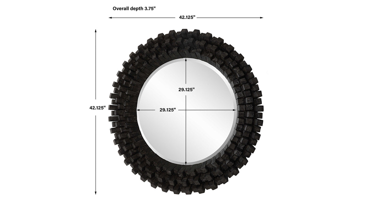 Circle Of Piers - Round Mirror - Black