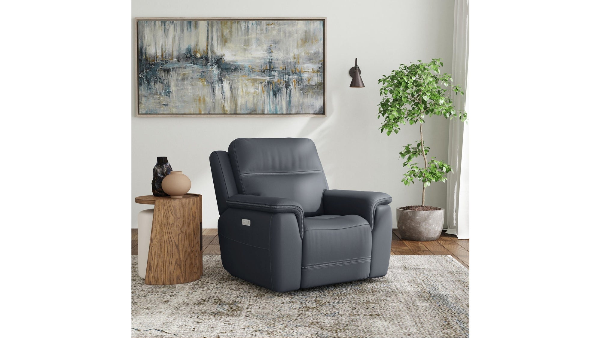 Sawyer - Swivel Glider With Power Headrest, Lumbar, Heat & Massage
