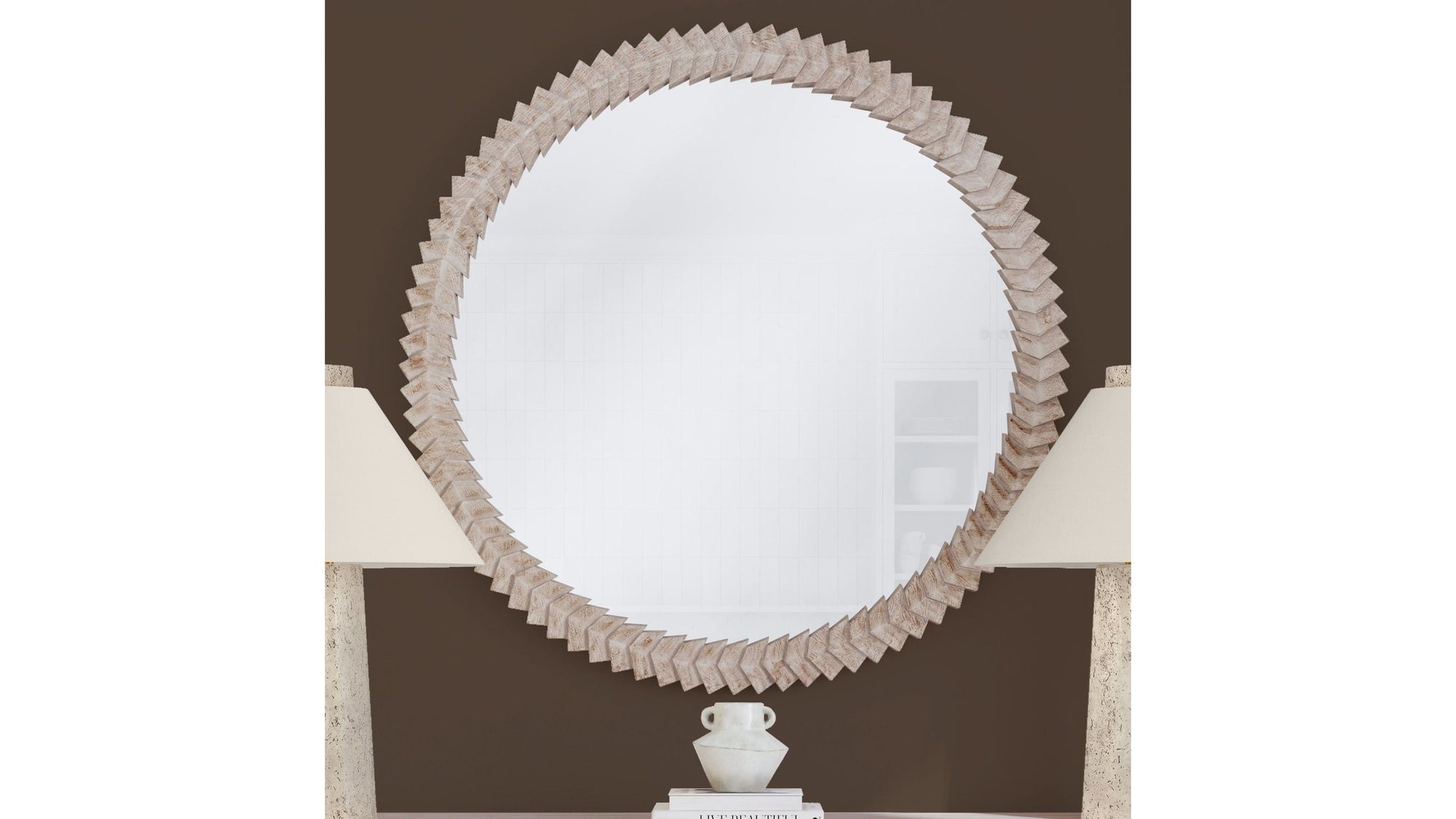 Claire - Wall Mirror - White Wash