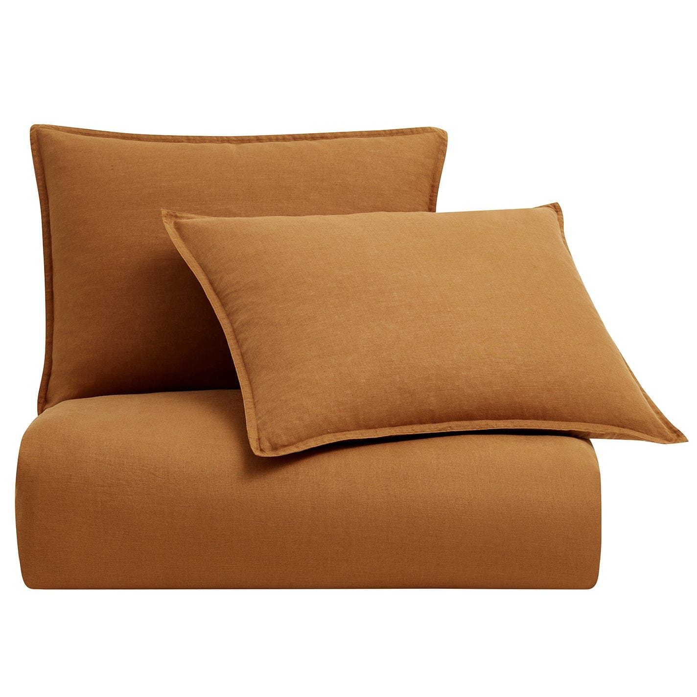 100% French Flax Linen - Queen Duvet Cover Set (Set of 3) - Caramel