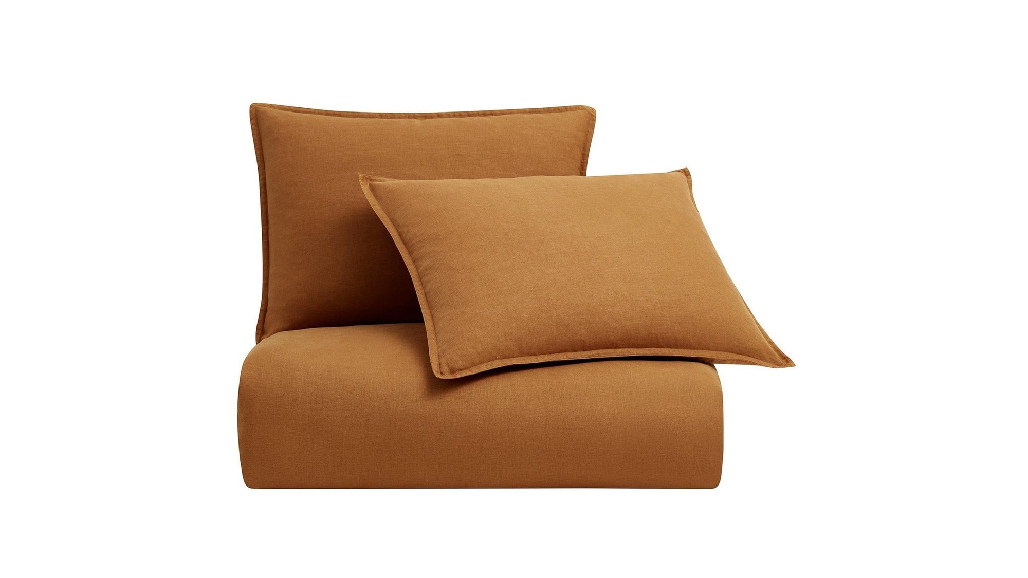 100% French Flax Linen - Queen Duvet Cover Set Set of 3 - Caramel