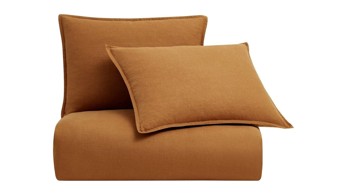 100% French Flax Linen - Queen Duvet Cover Set Set of 3 - Caramel