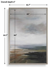 Lowlands - Framed Landscape Print - Black / Blue / Brown / Orange / White / Yellow