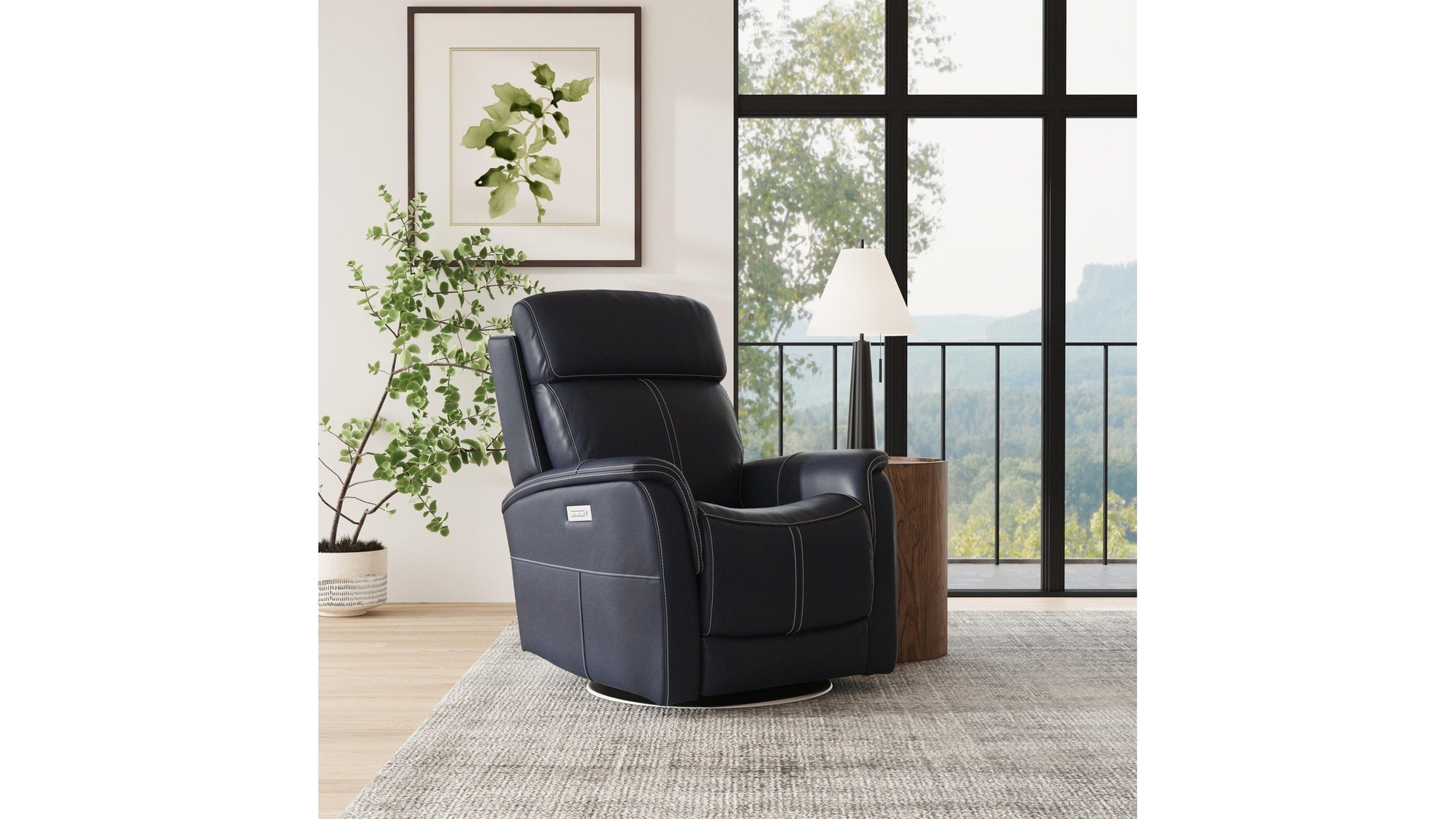 View - Power Swivel Recliner With Power Headrest