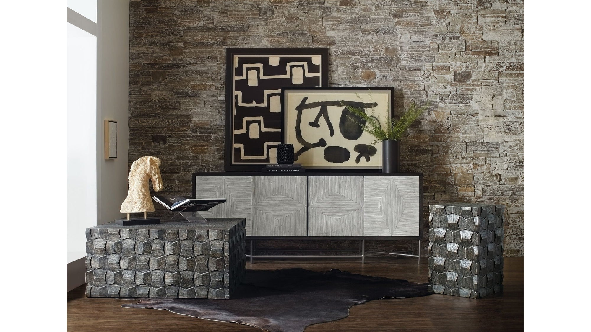 Commerce And Market - Chiseling Cocktail Table - Dark Gray
