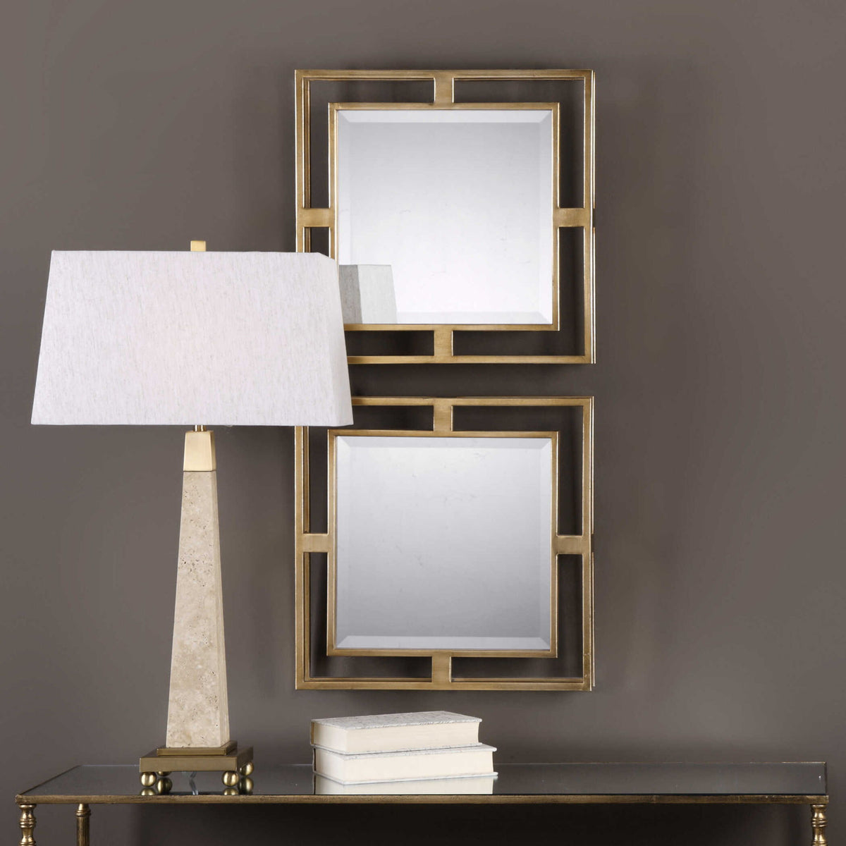 Allick - Square Mirrors Set of 2 - Gold