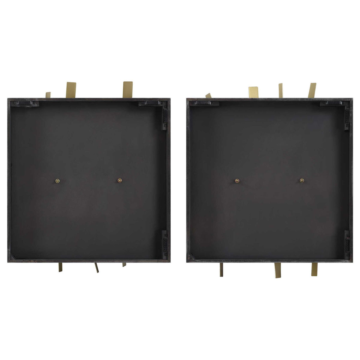 Crosshatch - Metal Wall Decor (Set of 2) - Dark Brown
