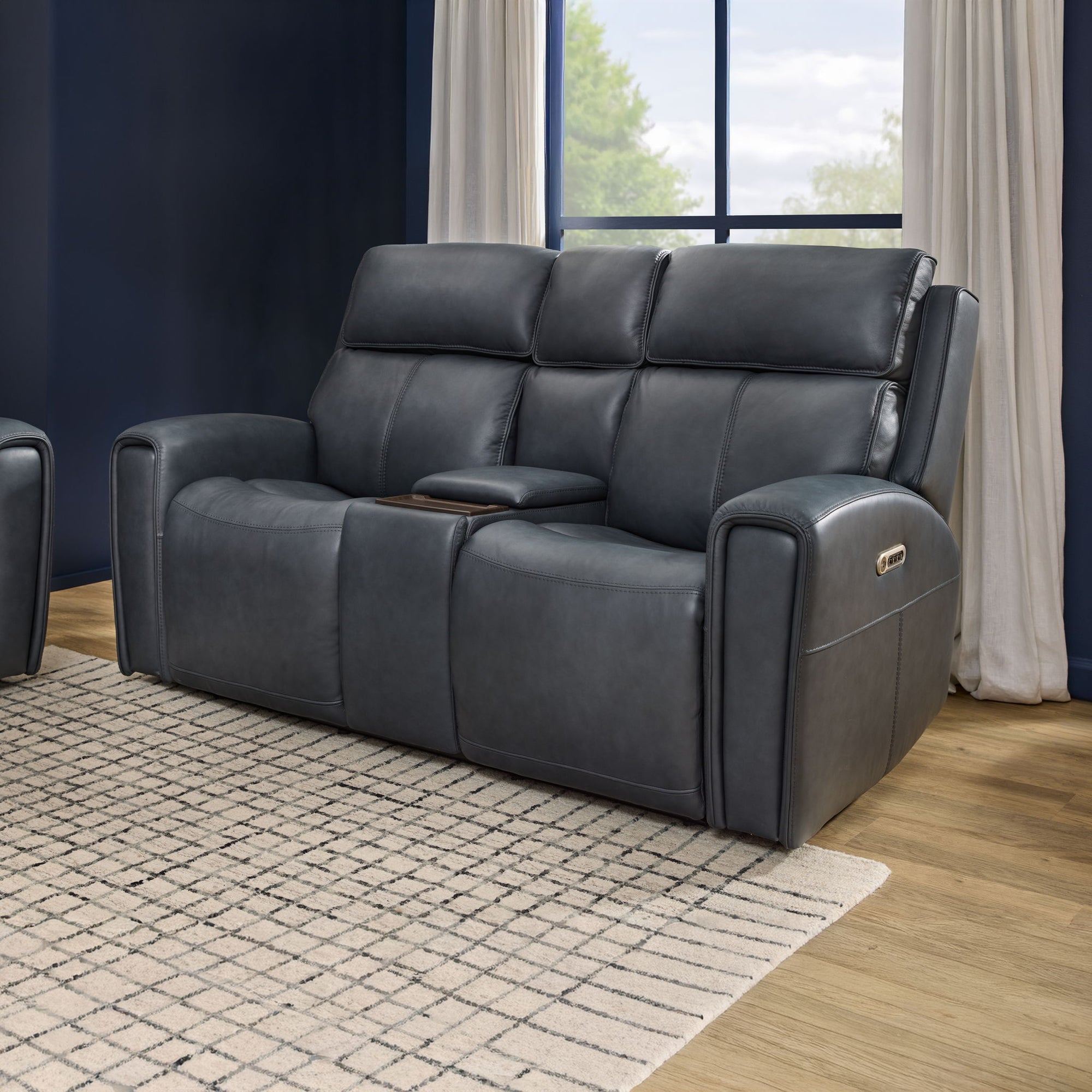 Warren - Power Reclining Loveseat With Console, Power Headrest &amp; Lumbar