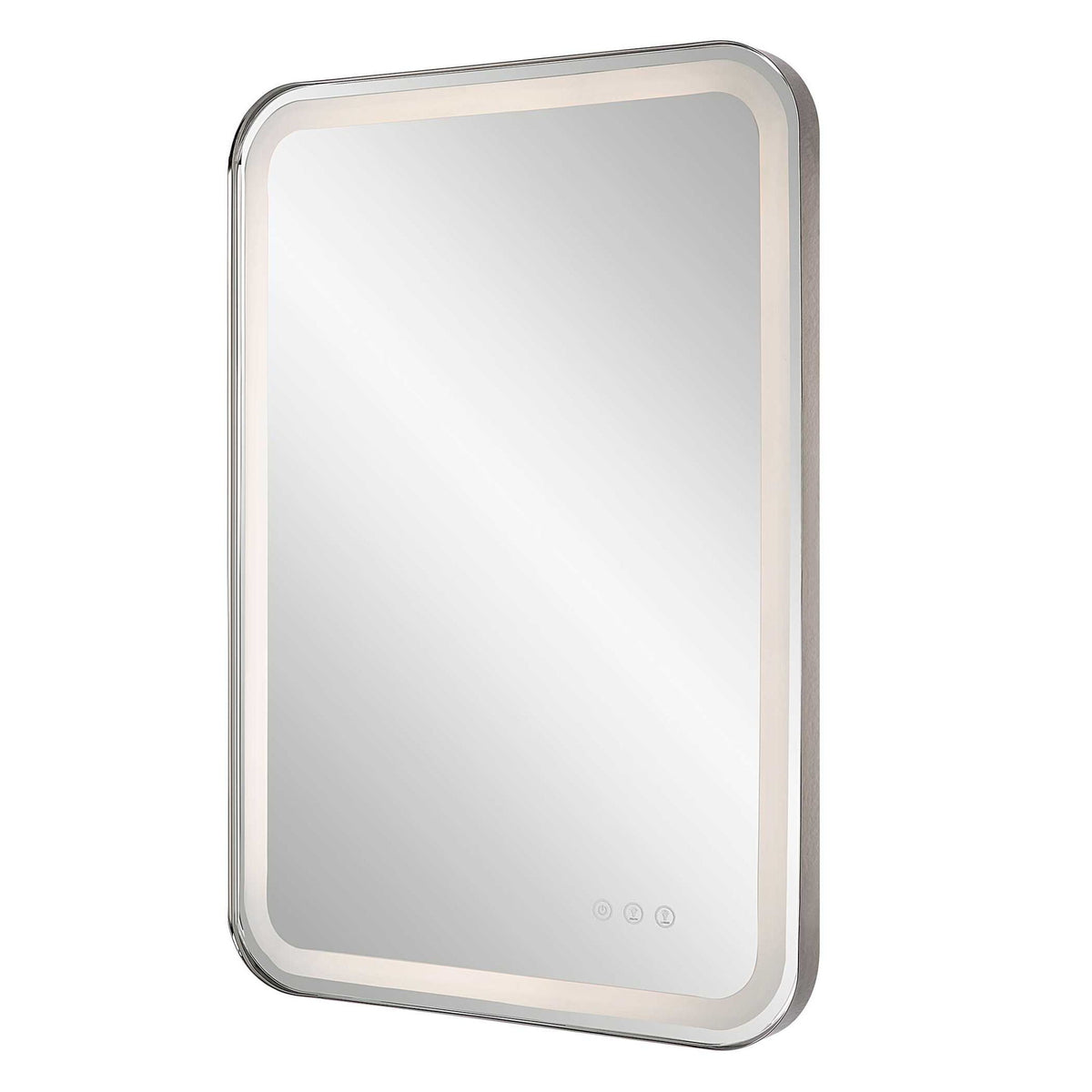 Crofton - Lighted Nickel Vanity Mirror - Gray