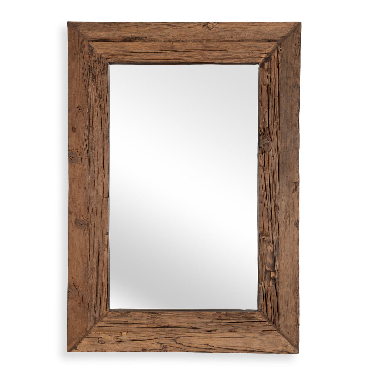 Rennick - Large Reclaimed Pine Mirror - Dark Brown